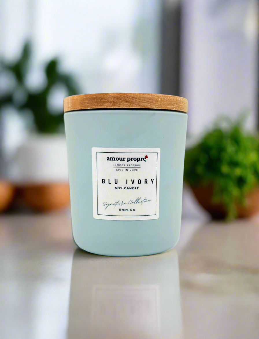 Blu Ivory Handpoured Luxury Soy Candle | 12oz