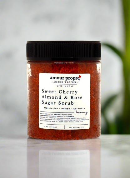 Sweet Cherry Almond & Rose Sugar Scrub - Body Polish and Moisturizer