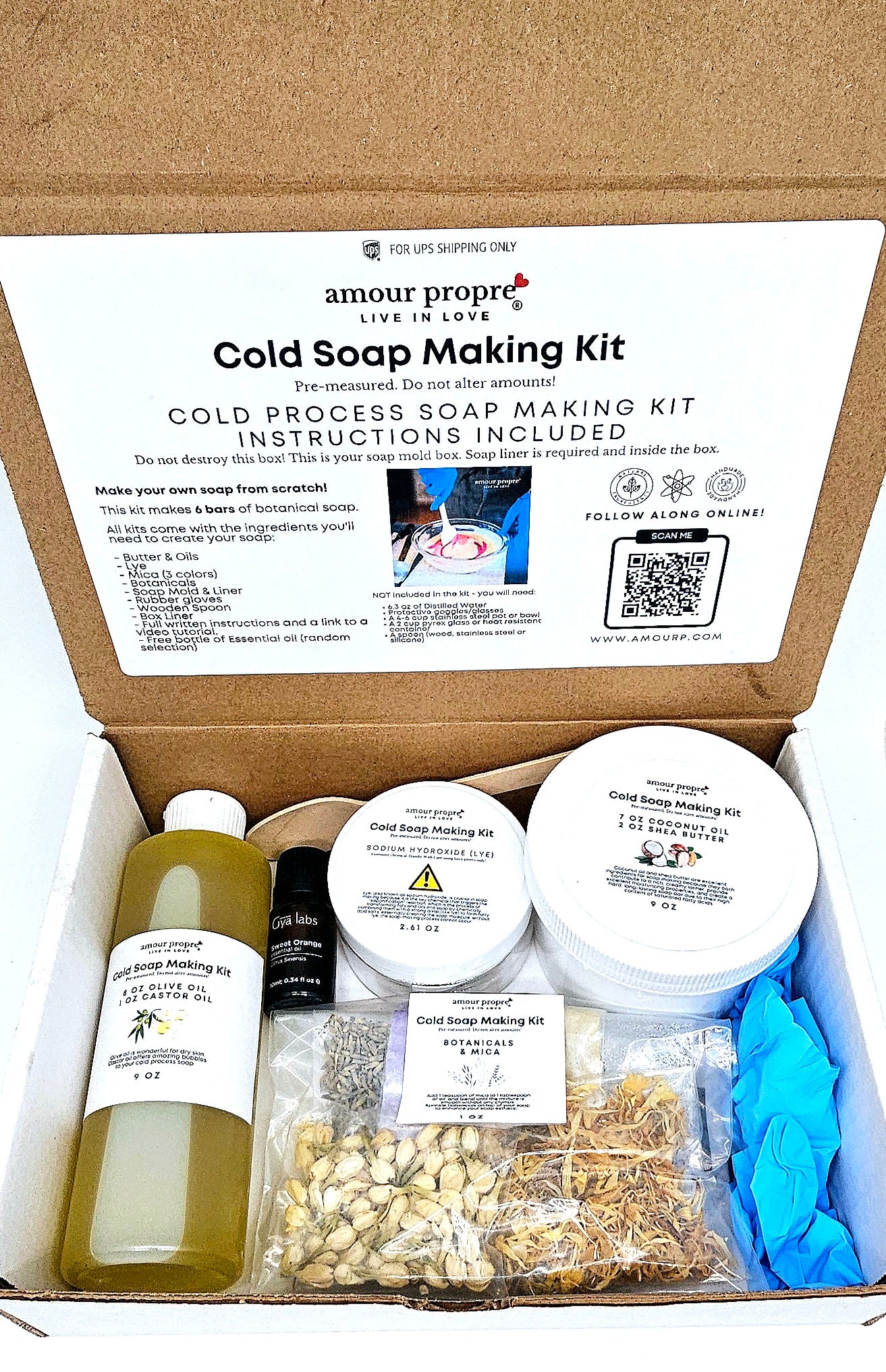 Amour Propre Cold Process Soap Making Kit for DIY Botanical Soaps Create Your Own Luxurious Handmade Soap with Natural Ingredients Cold Process Soap Kit – Make Botanical Soap Bars at Home DIY Natural Soap Making Kit with Essential Oils & Herbs Handmade Co