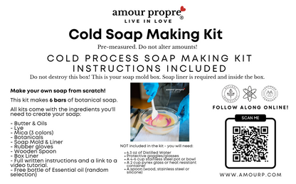 Amour Propre Cold Process Soap Making Kit for DIY Botanical Soaps Create Your Own Luxurious Handmade Soap with Natural Ingredients Cold Process Soap Kit – Make Botanical Soap Bars at Home DIY Natural Soap Making Kit with Essential Oils & Herbs Handmade Co