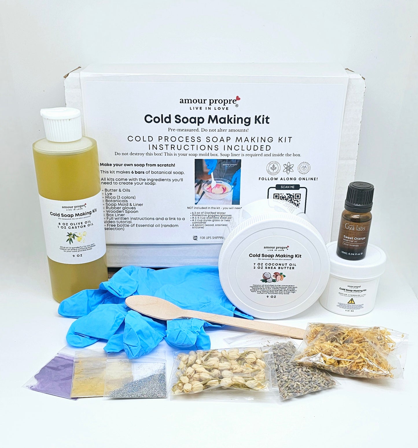 Amour Propre Cold Process Soap Making Kit for DIY Botanical Soaps Create Your Own Luxurious Handmade Soap with Natural Ingredients Cold Process Soap Kit – Make Botanical Soap Bars at Home DIY Natural Soap Making Kit with Essential Oils & Herbs Handmade Co