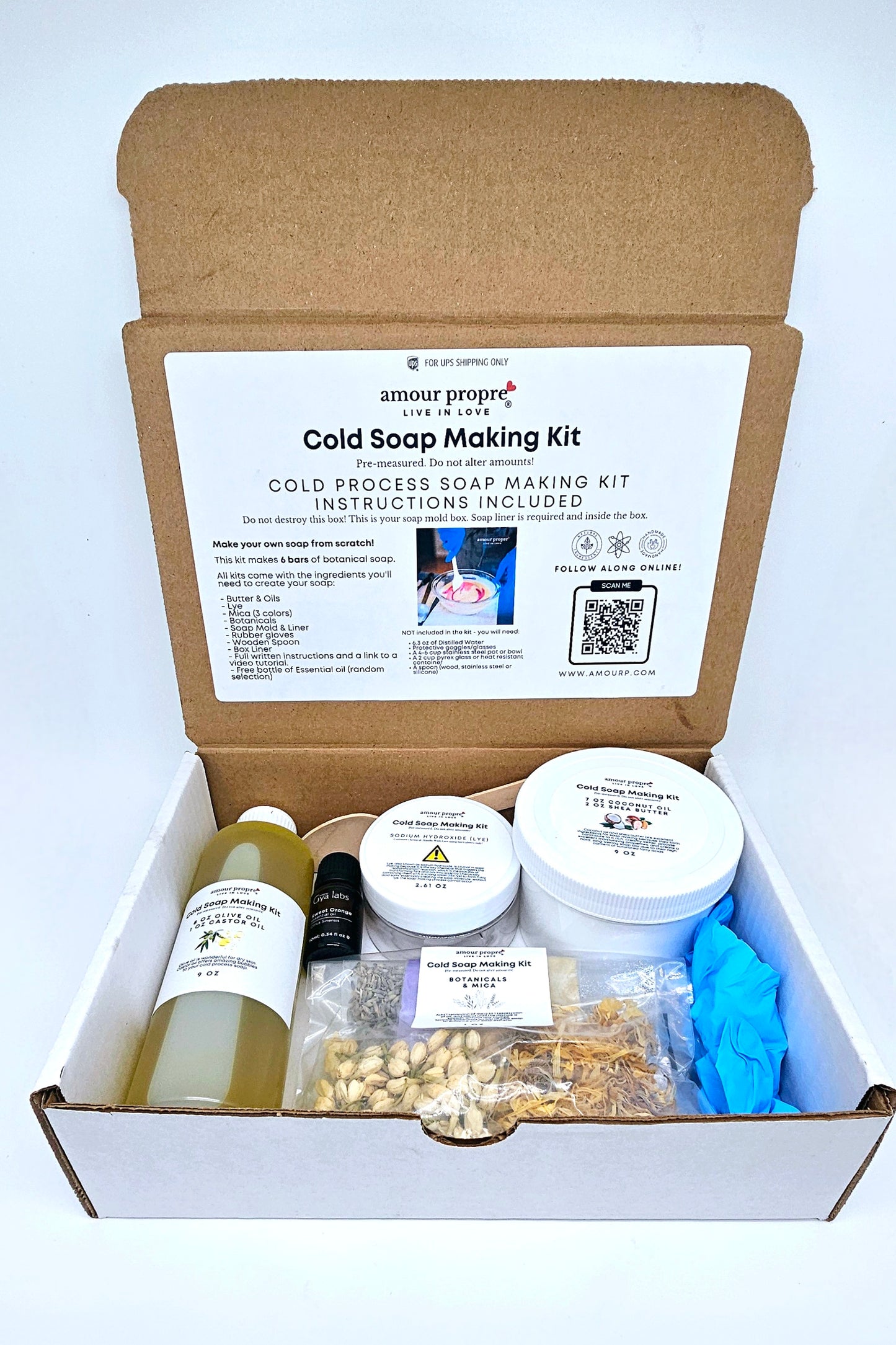 Amour Propre Cold Process Soap Making Kit for DIY Botanical Soaps Create Your Own Luxurious Handmade Soap with Natural Ingredients Cold Process Soap Kit – Make Botanical Soap Bars at Home DIY Natural Soap Making Kit with Essential Oils & Herbs Handmade Co