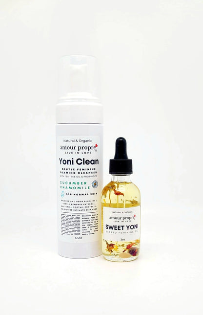 Sweet Yoni: Sacred Feminine Oil | 1oz, 2 oz | Natural Vaginal Lubricant | Amethyst and Quartz Crystal Infused