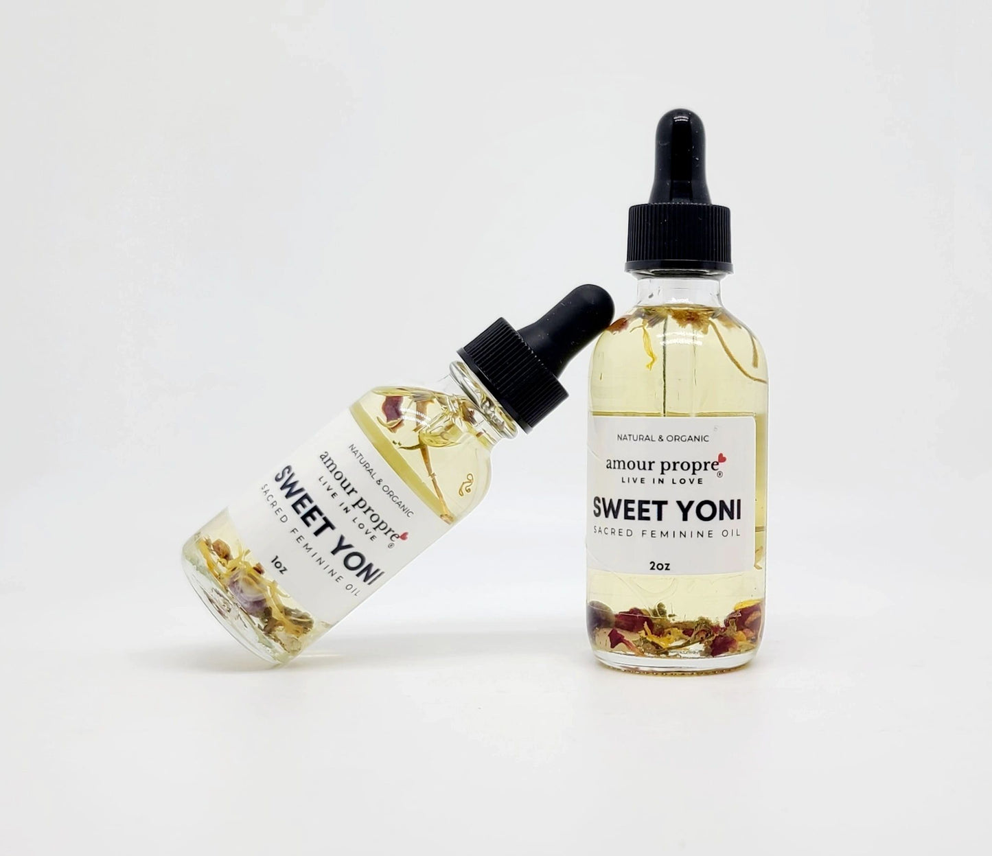 Sweet Yoni: Sacred Feminine Oil | 1oz, 2 oz | Natural Vaginal Lubricant | Amethyst and Quartz Crystal Infused